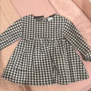 Classic Black and White Checkered Kids Dress
